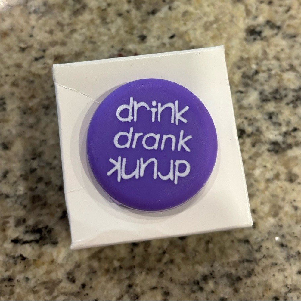 Capabunga Wine Bottle Stopper Sealer Cap Drink Drank Drunk Purple White